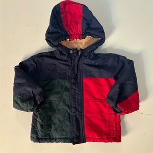 Vintage Carters Kids Color Block Fleece Lined Winter Coat Jacket SZ. 18 Months